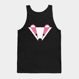 Badger in Pink and White Tank Top